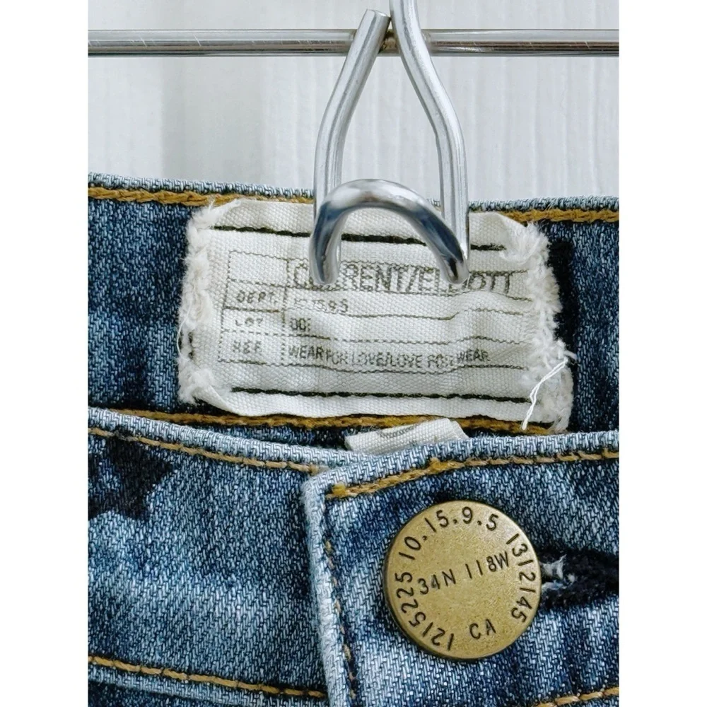 Current Elliott Stiletto High Rise Skinny Jeans in Navy Star Print